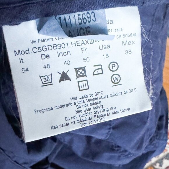 Versace Jeans Navy Blue Cotton Casual Jacket L - Picture 13 of 16